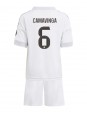 Billige Real Madrid Eduardo Camavinga #6 Hjemmedraktsett Barn 2025-26 Kortermet (+ Korte bukser)